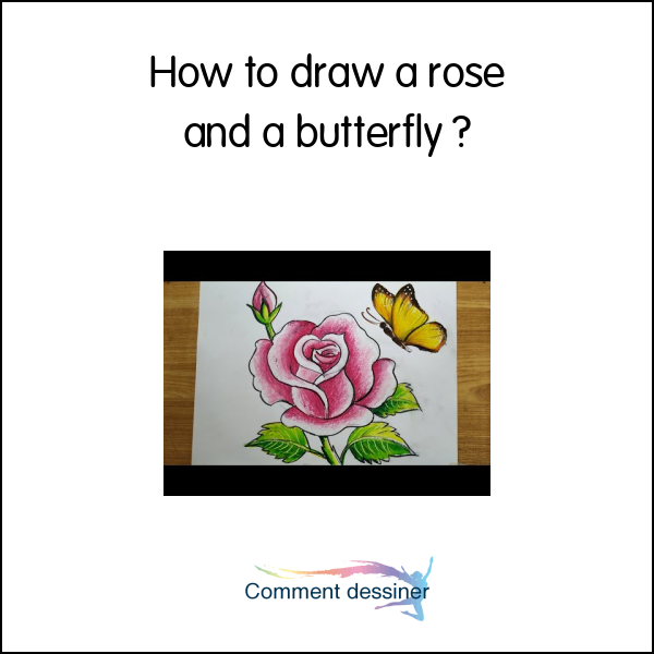 How to draw a rose and a butterfly